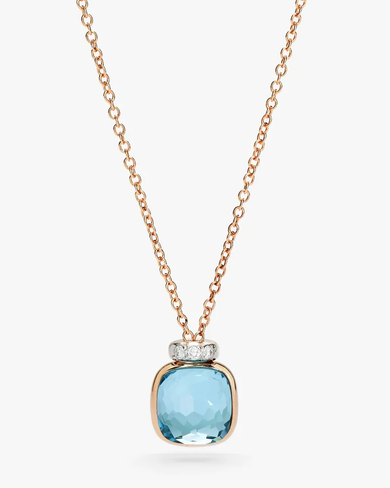 Pomellato Nudo Mini Halskette Mit Anhänger Blau