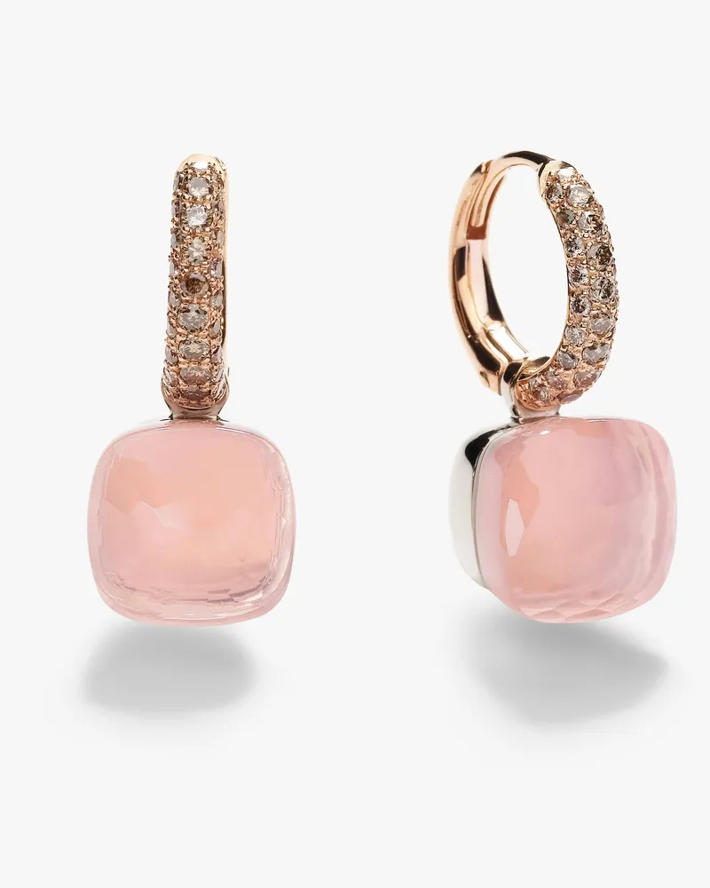 Pomellato Ohrringe Nudo Aus Klassischem Rosenquarz Rose
