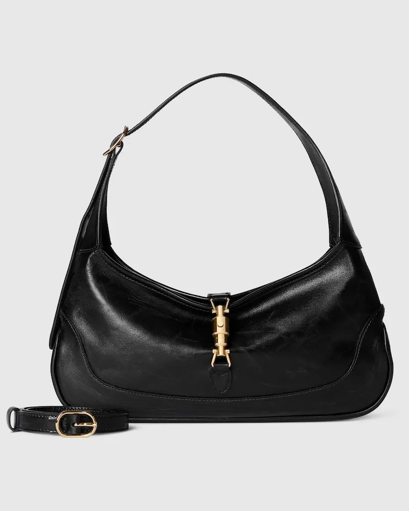 Gucci Mittelgroße Jackie Slim Schultertasche Schwarz