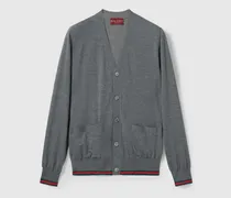 Cardigan aus Wollstrick Mit Web, Größe