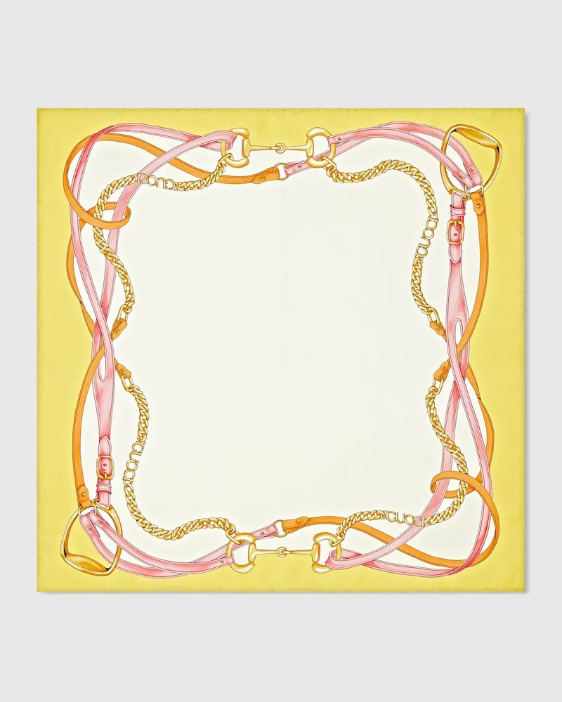 Gucci Vierecktuch aus Seide Mit Print Weiß