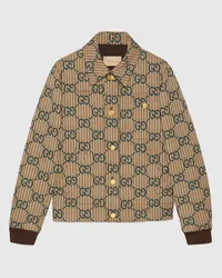 Gucci Bomberjacke Aus GG Wolle Braun