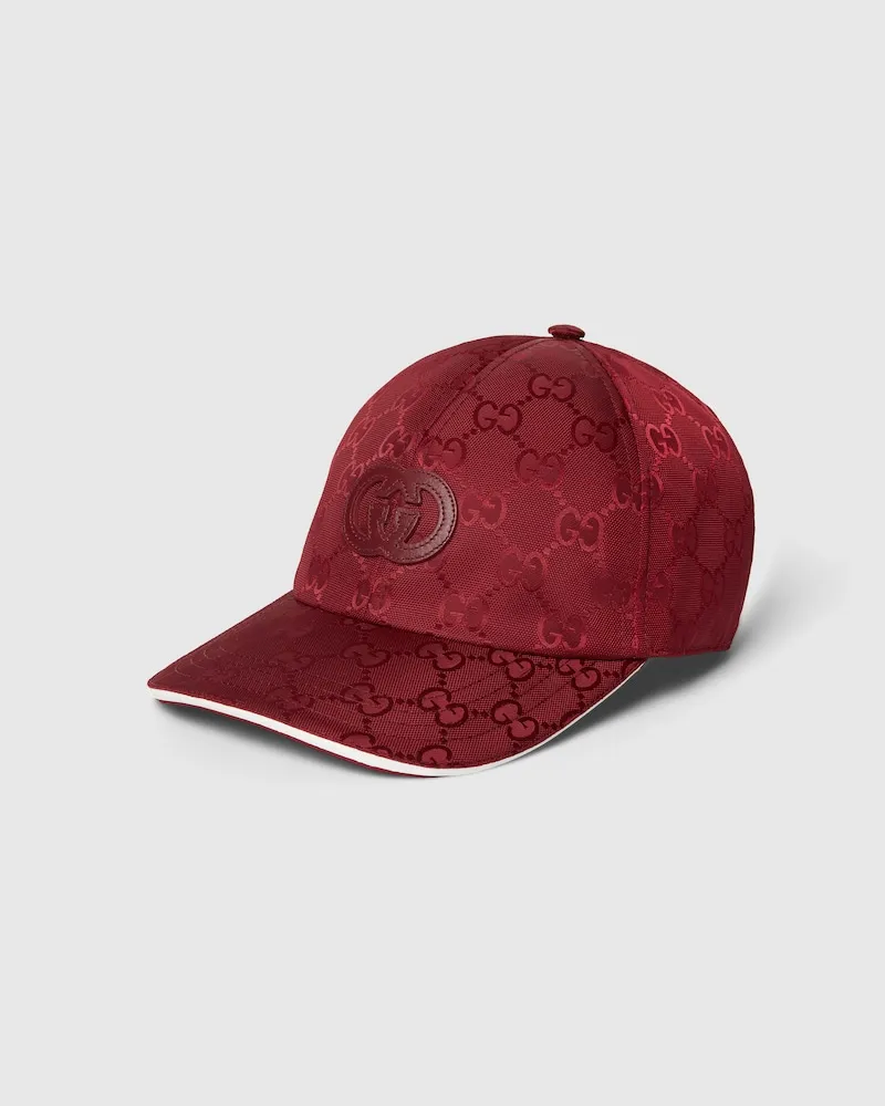 Gucci Baseballkappe aus GG Nylon, Größe Rot