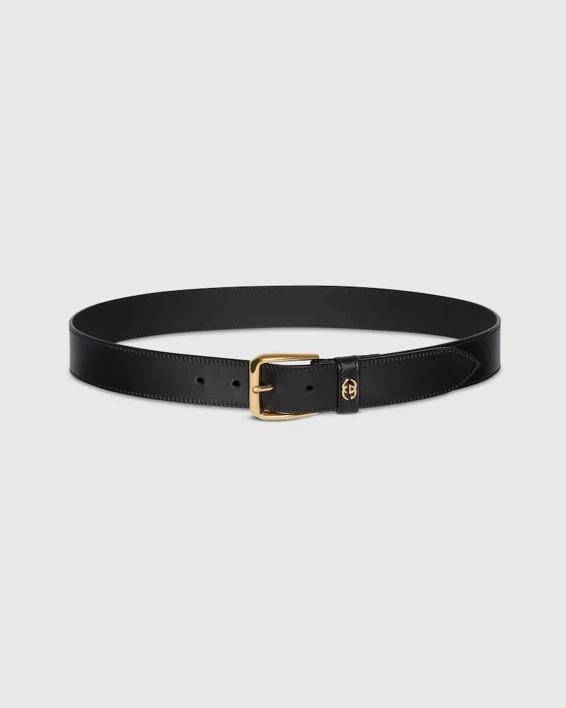 Gucci Gürtel mit GG Detail Schwarz