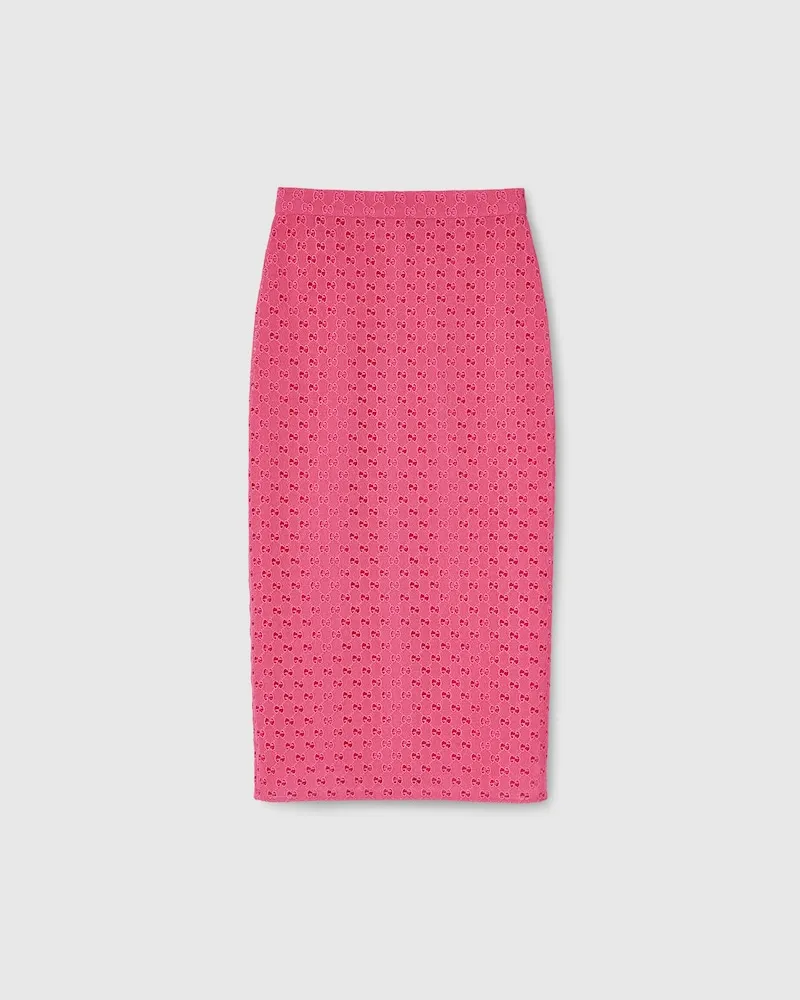 Gucci Rock aus GG Makramee, Größe Pink