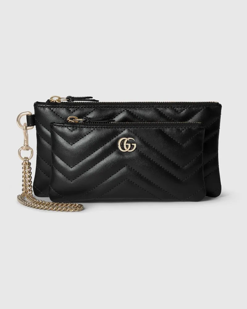 Gucci Kleine GG Marmont Pouch Mit Kettenriemen Schwarz