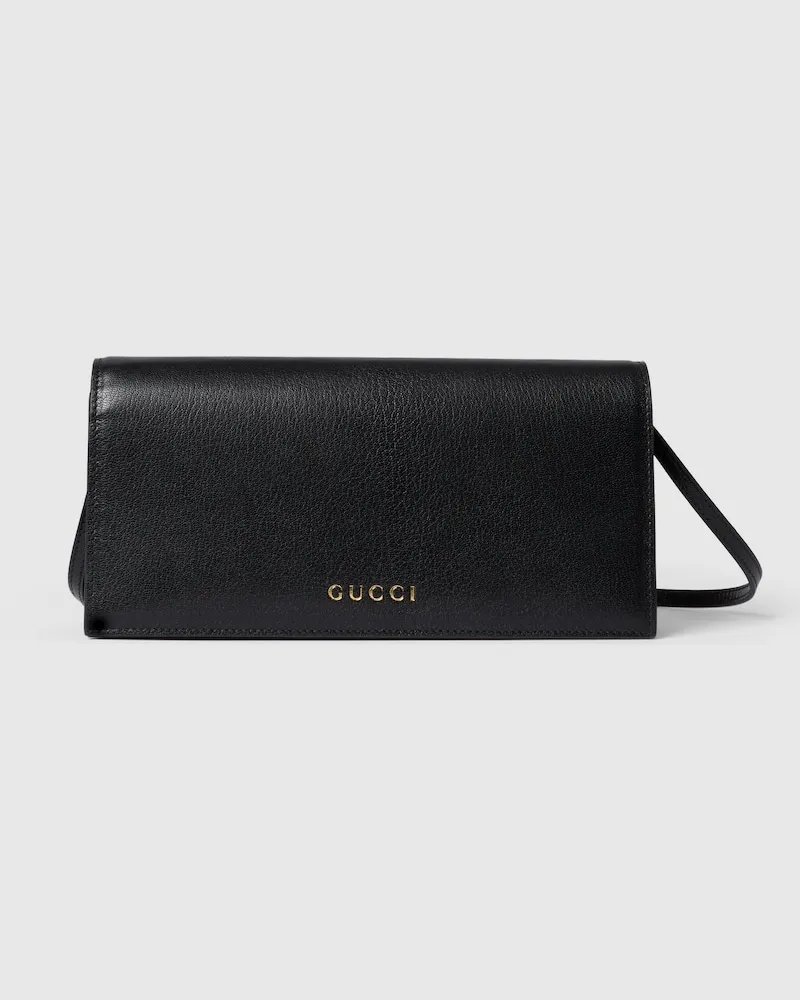 Gucci Mini-Tasche mit Schriftzug Schwarz