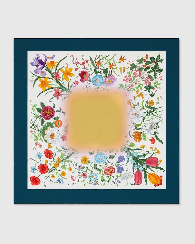 Gucci Vierecktuch aus Seide Mit Print, 90 x 90 Projekt Mehrfarbige