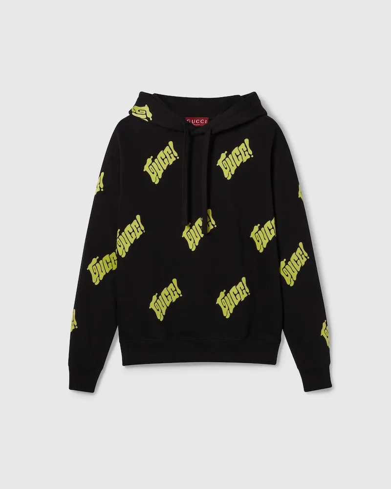 Gucci Sweatshirt aus Baumwolljersey Mit Stickerei, Größe Schwarz