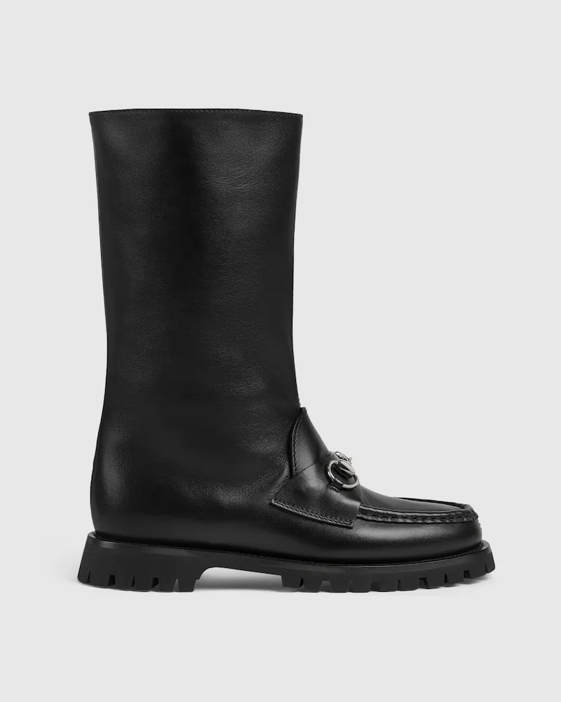 Gucci Damenstiefel Mit Horsebit, Größe Schwarz
