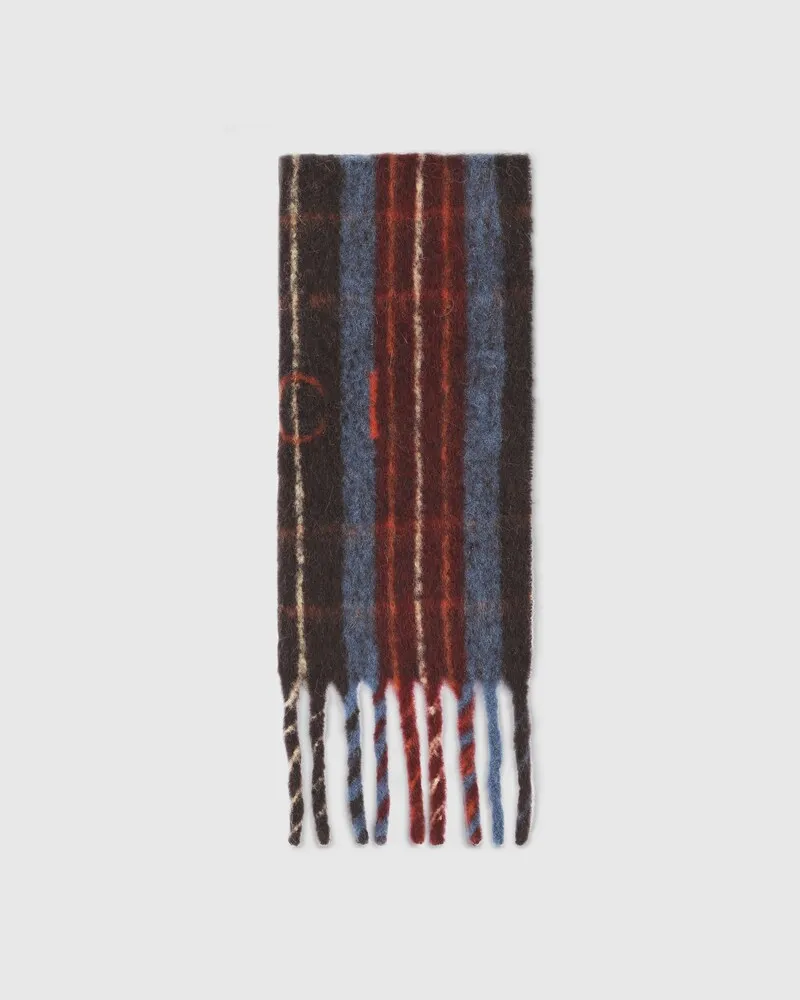 Gucci Schal aus Wolle Mit Logo Braun