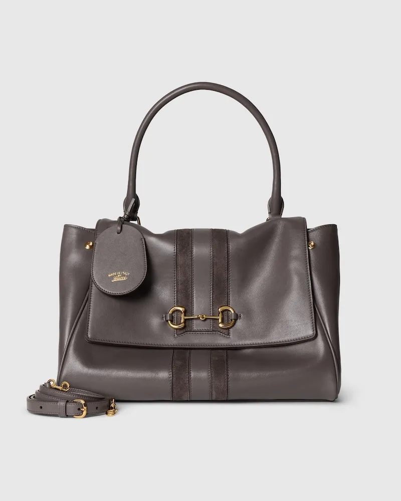 Gucci Mittelgroße Paparazzo Henkeltasche Grau