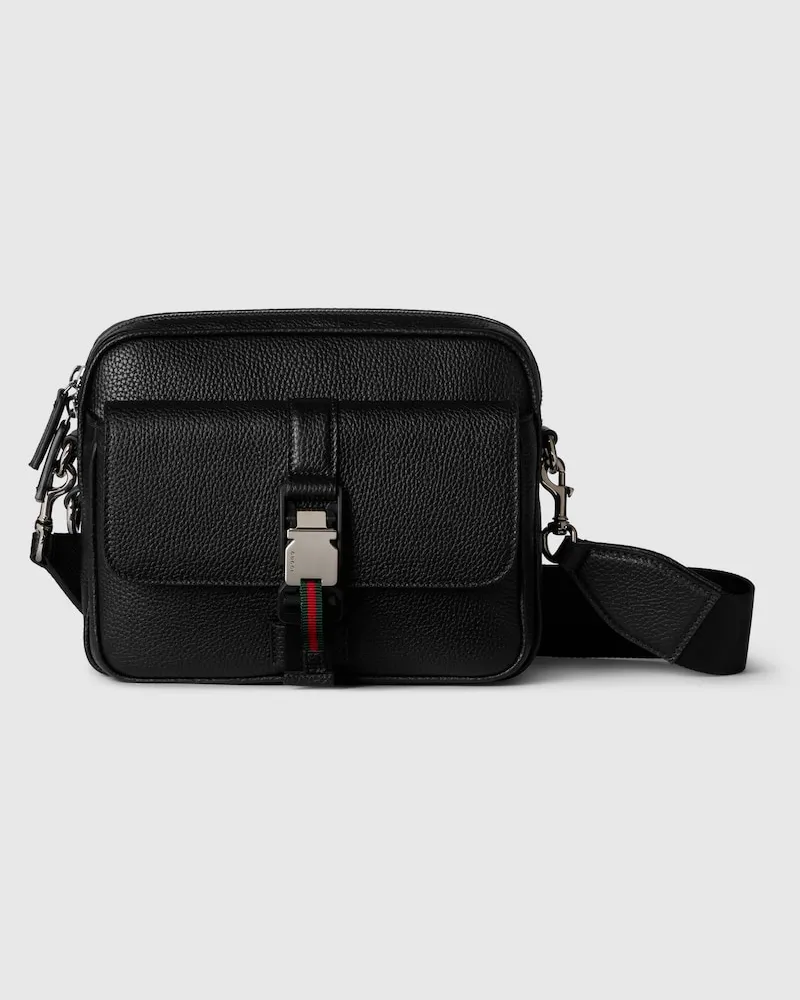 Gucci Kleine Umhängetasche Mit Web Schwarz