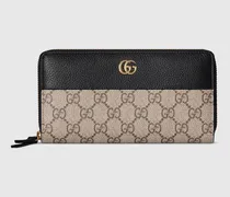 Zweifarbige GG Marmont Brieftasche Mit Reißverschluss