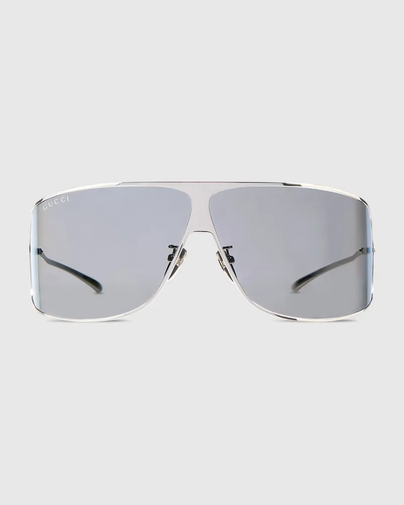 Gucci Sonnenbrille In Maskenform Silver