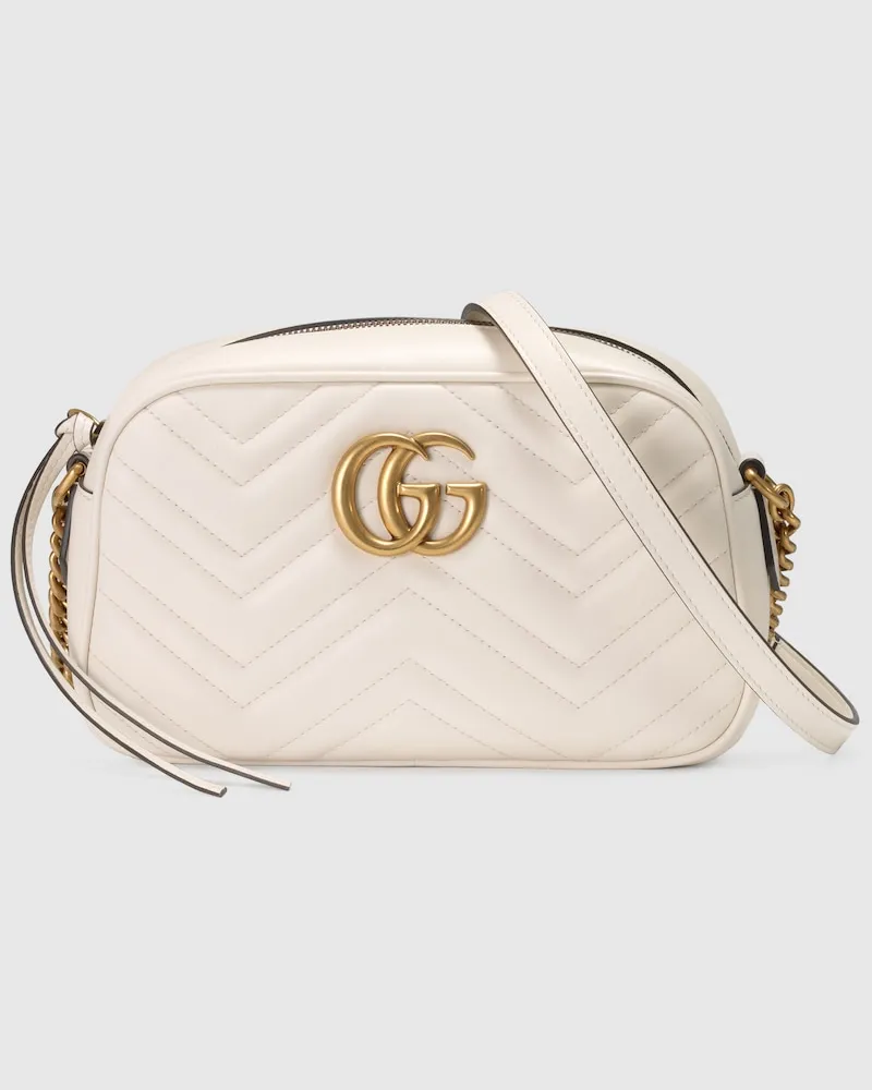 Gucci Kleine GG Marmont Kameratasche Weiß