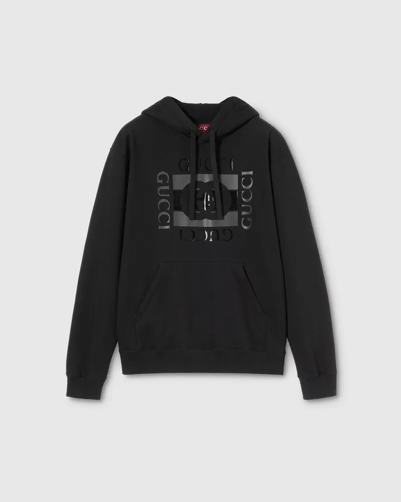 Gucci Sweat-shirt En Jersey De Coton À Imprimé, Taille Noir