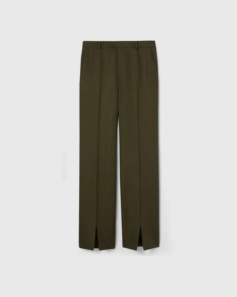 Gucci Hose aus Wolle Und Mohair Mit Logo, Größe Grün