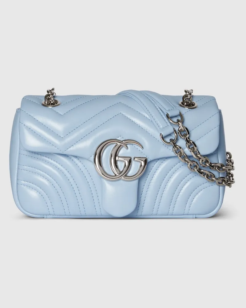 Gucci Kleine GG Marmont Schultertasche Blau