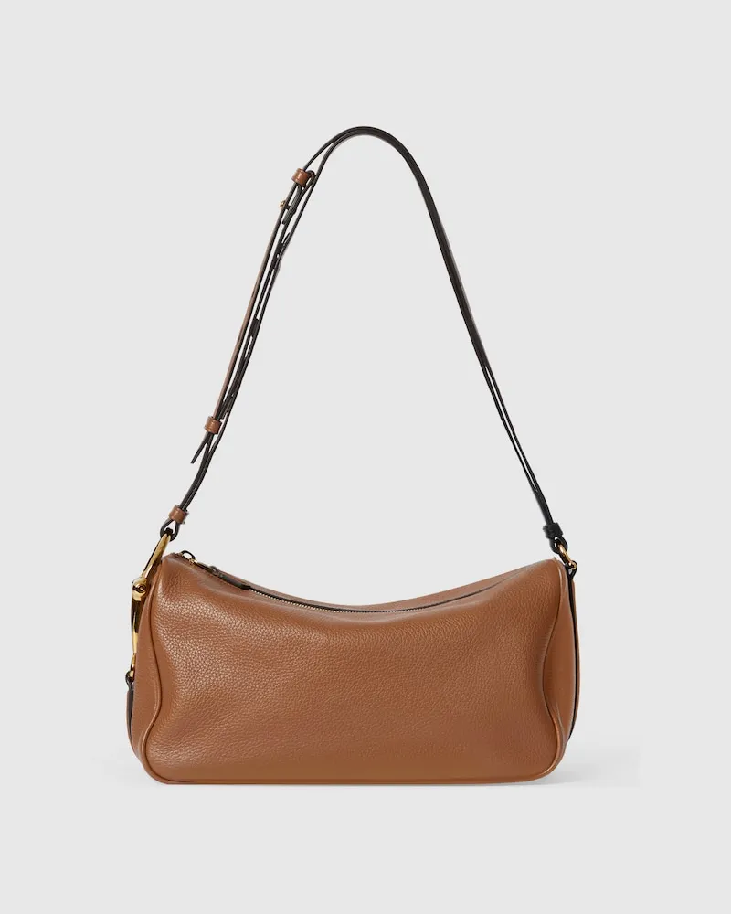 Gucci Mittelgroße Half Horsebit Schultertasche Braun