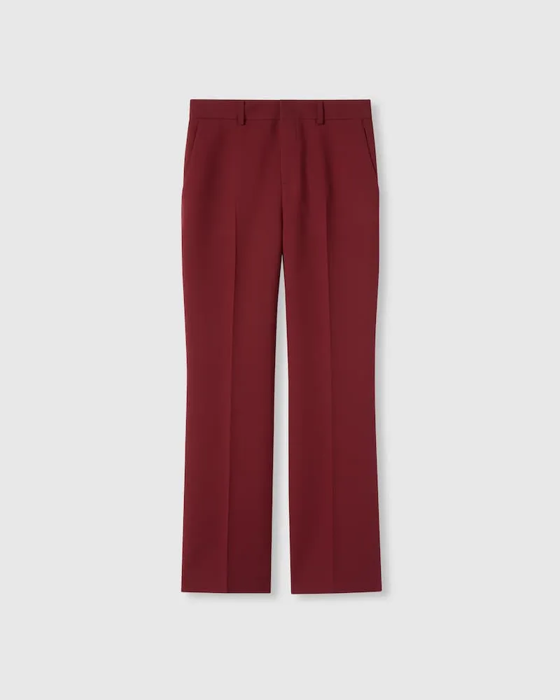 Gucci Hose aus Wolle Und Seide Mit Stickerei, Größe Bordeauxrot