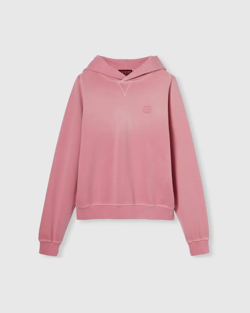 Gucci Sweatshirt aus Baumwolljersey Mit Stickerei, Größe Pink