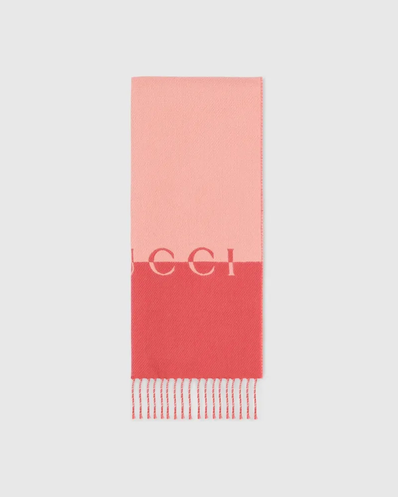 Gucci Écharpe En Laine Et Cachemire Rose