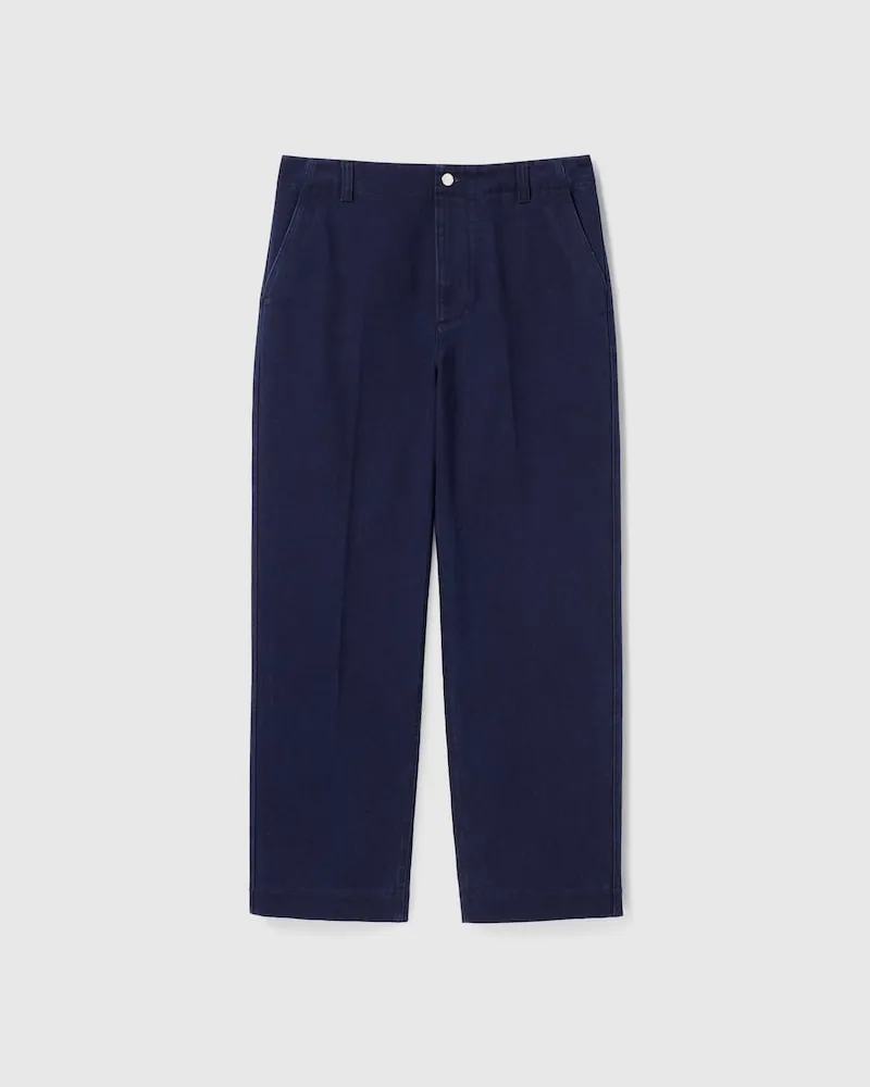 Gucci Hose aus Denim Mit Waschung Und Geprägtem Etikett, Größe Blau