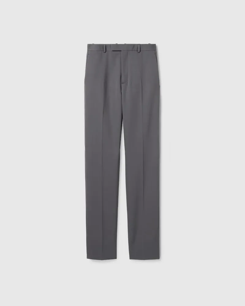 Gucci Hose aus Schwerem Wollsatin, Größe Grau