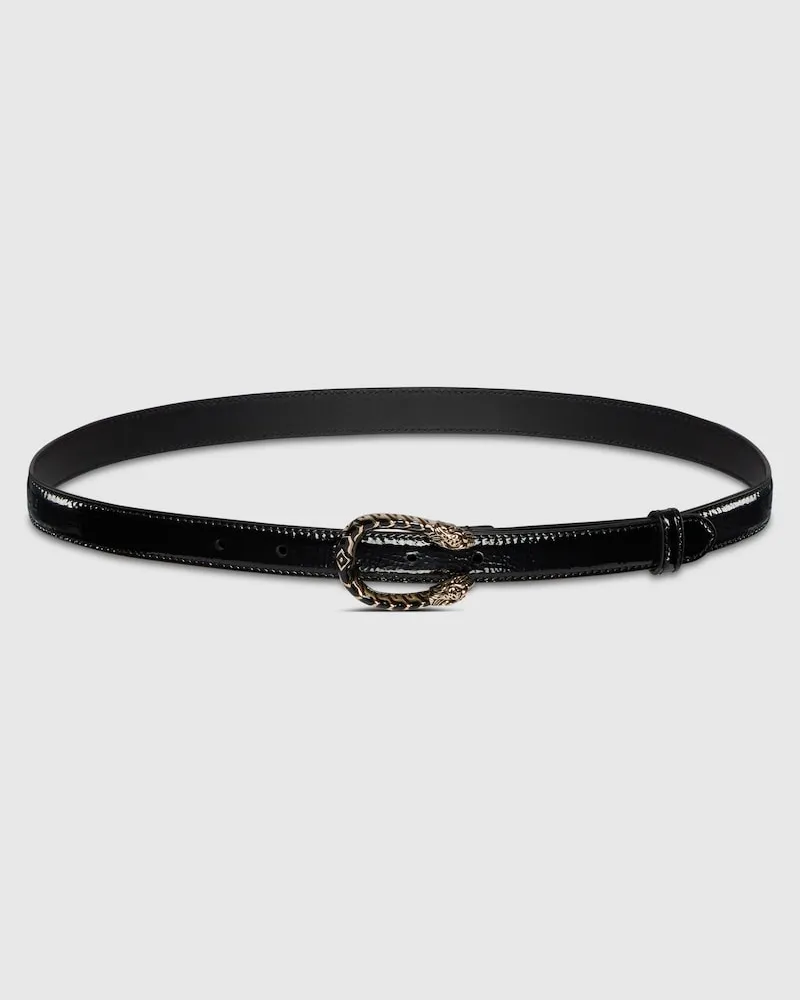 Gucci Schmaler Gürtel Mit Dionysus Schnalle, Größe 95 Schwarz