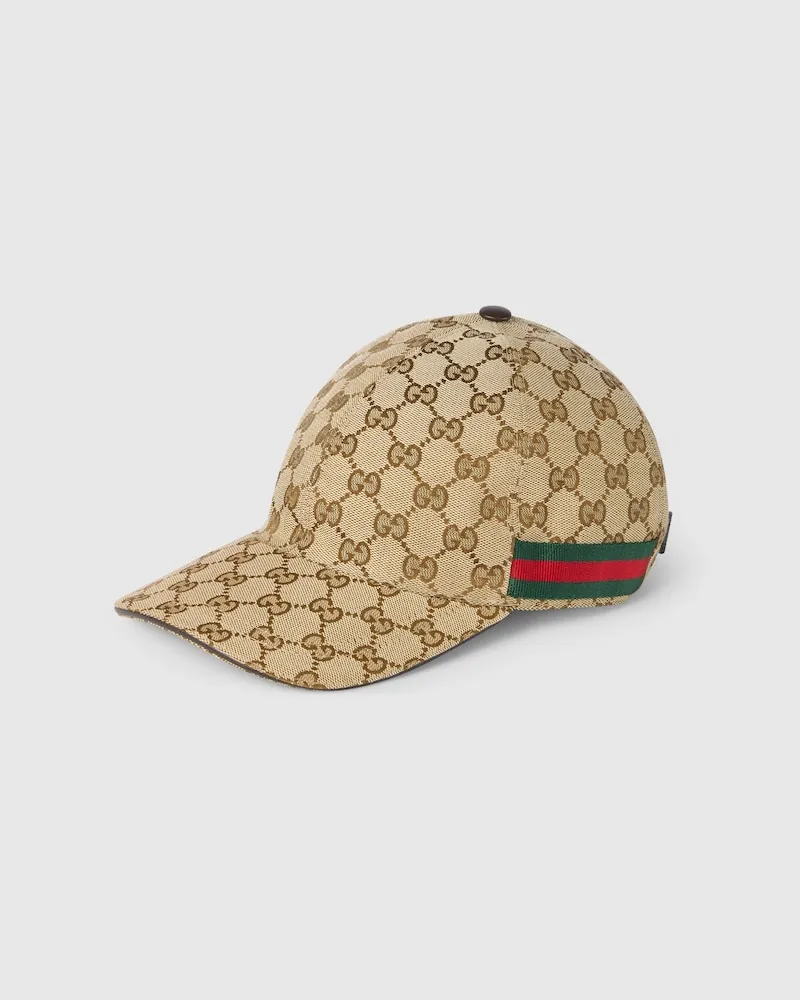Gucci Baseballkappe aus GG Canvas Mit Web, Größe Beige