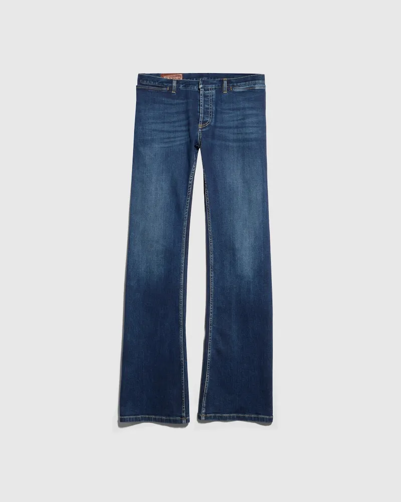 Gucci Hose aus Stretch-Baumwolle Und Denim, Größe Blau