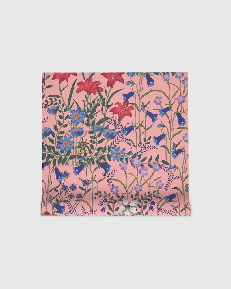 Gucci Tapete mit New Flora-Print Pink