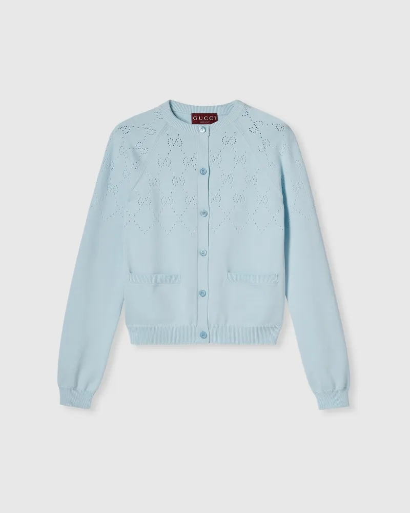 Gucci Cardigan aus GG Baumwolle, Größe Blau