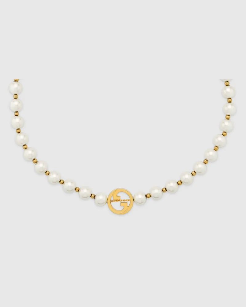 Gucci Interlocking Halskette Mit Perlen Undefined