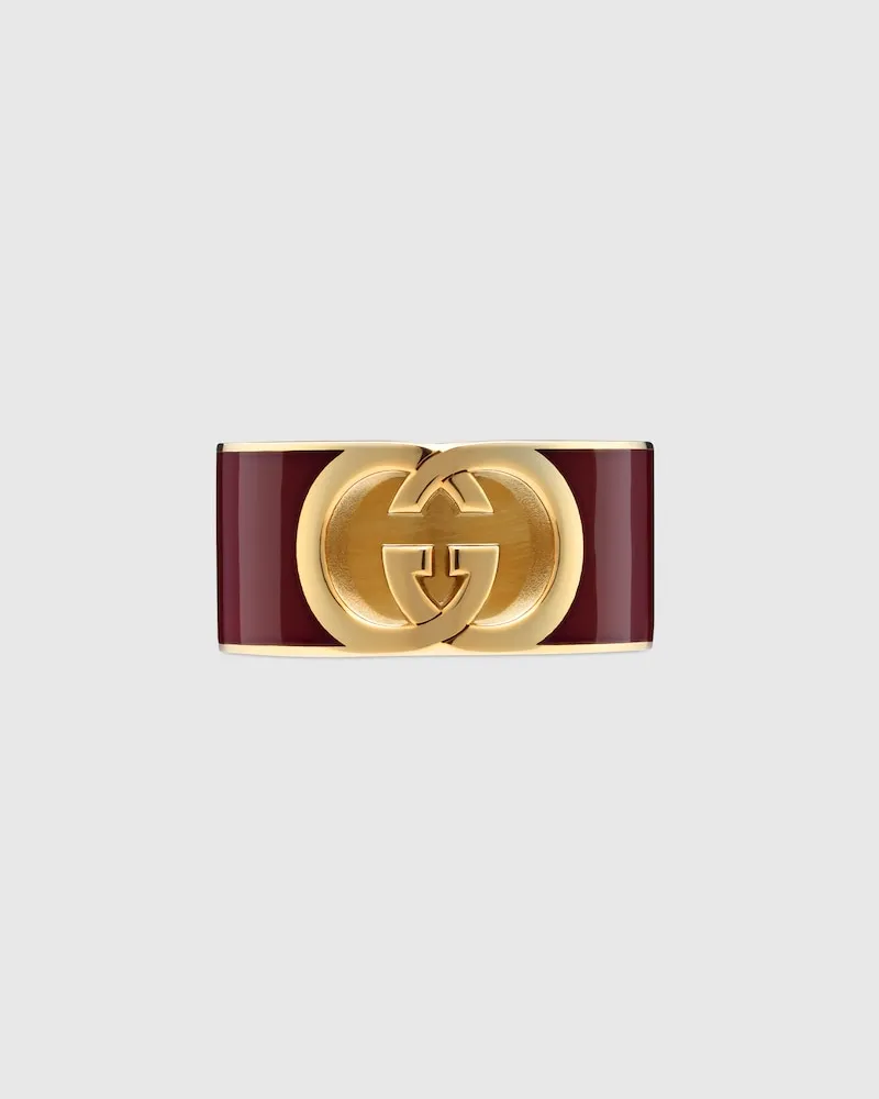 Gucci Interlocking Ring Mit Emaille, Größe Undefined