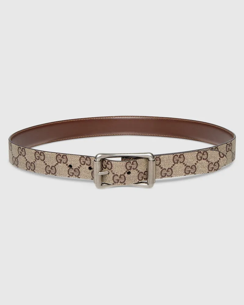 Gucci Wendbarer Gürtel mit Rollenschnalle Beige