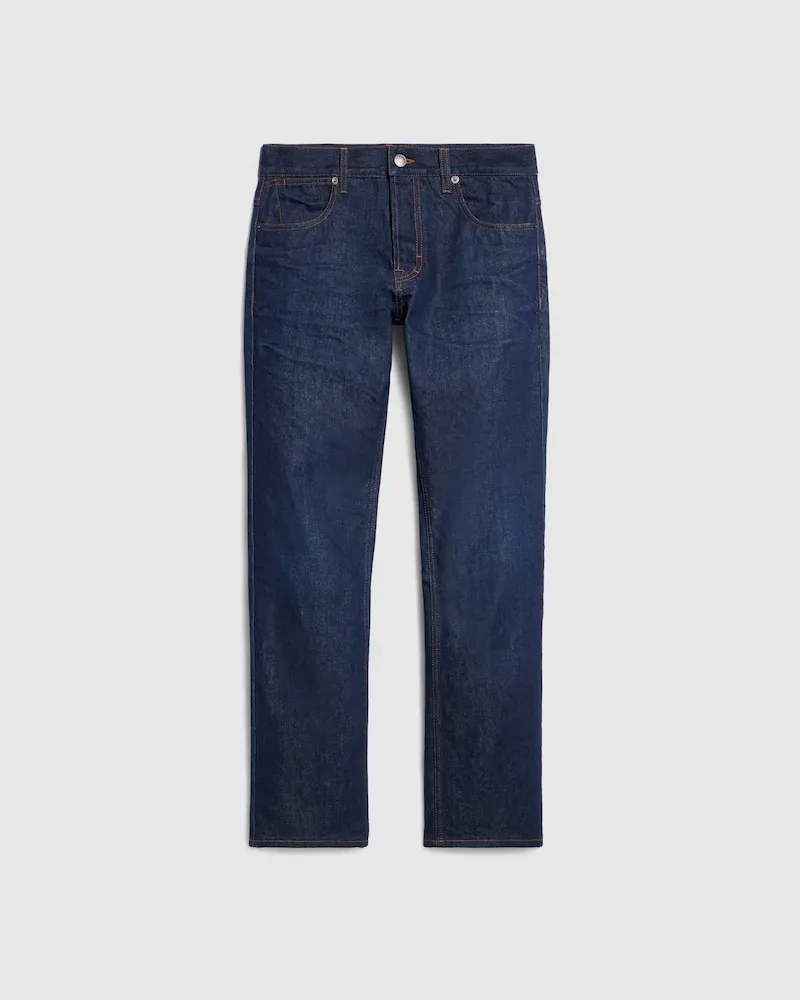 Gucci Hose aus Baumwoll-Denim mit Stickerei, Größe Blau