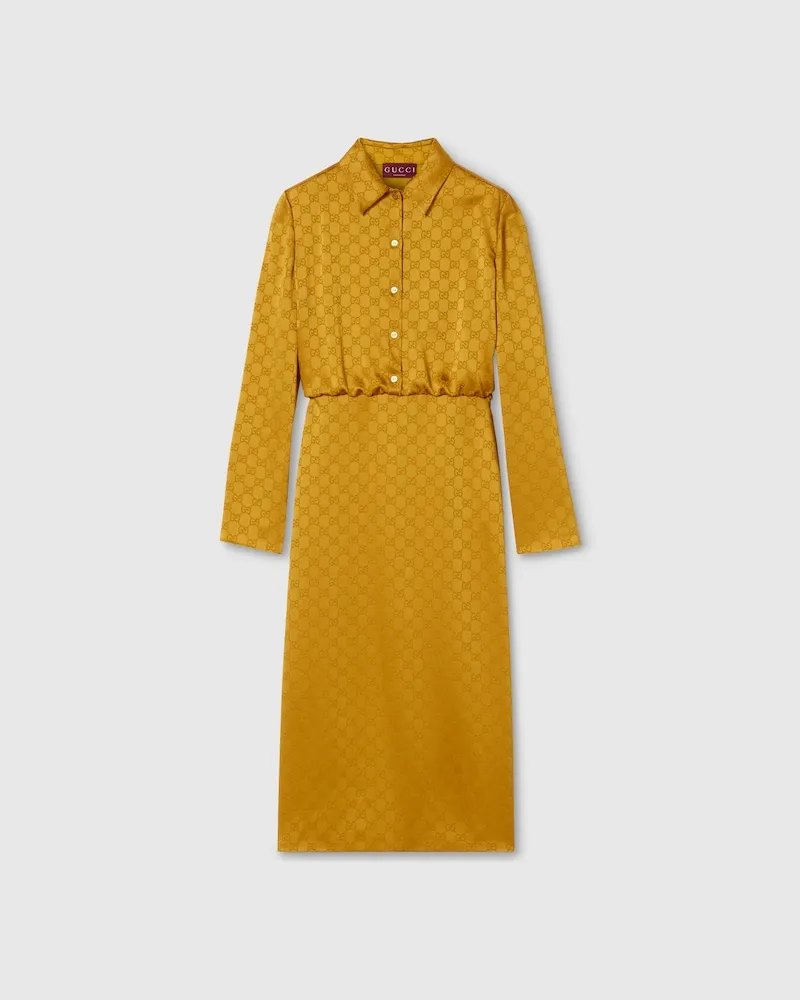 Gucci Robe En Jacquard Acétate GG, Taille Marron