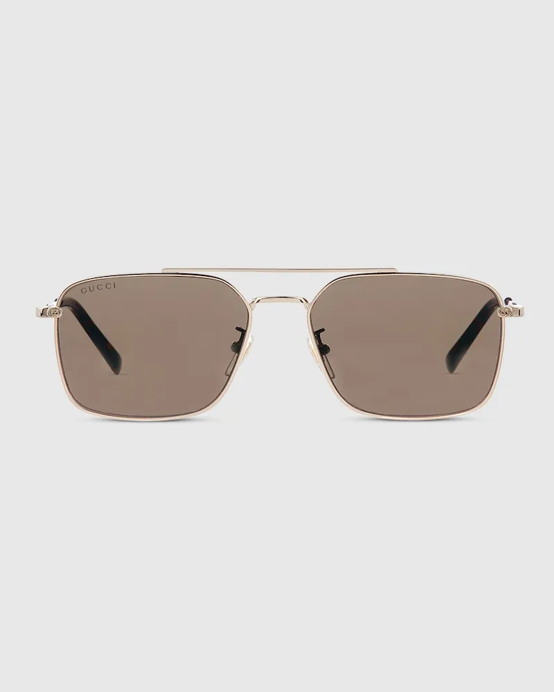 Gucci Sonnenbrille Mit Tief Sitzendem Nasensteg Gold