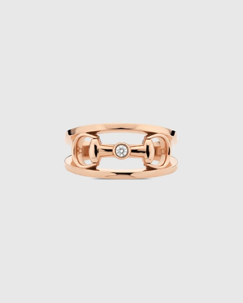 Gucci Breiter Horsebit Ring 18 Karat Mit Diamant Undefined