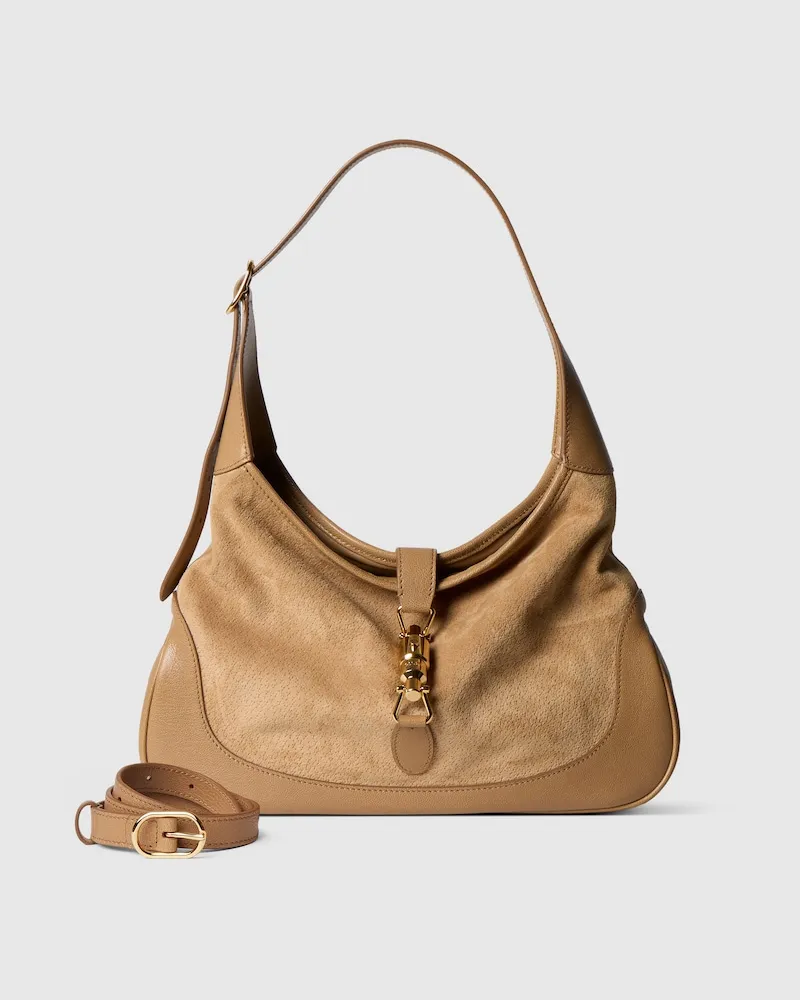 Gucci Mittelgroße Jackie 1961 Schultertasche Beige