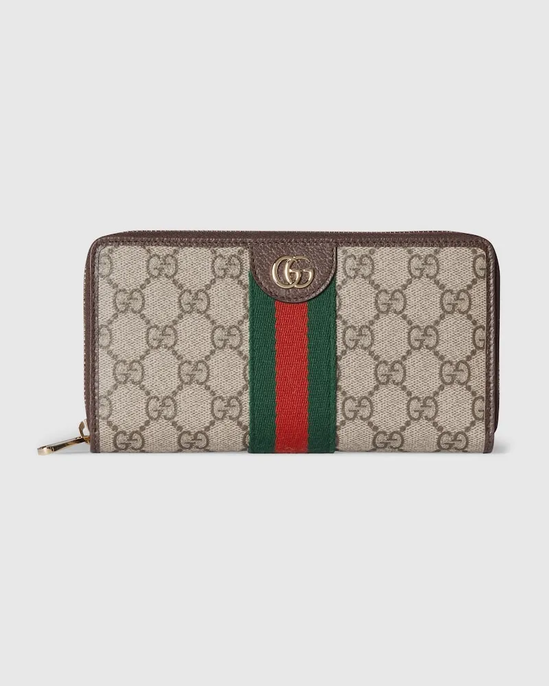 Gucci Ophidia Brieftasche Mit Rundumreißverschluss Beige