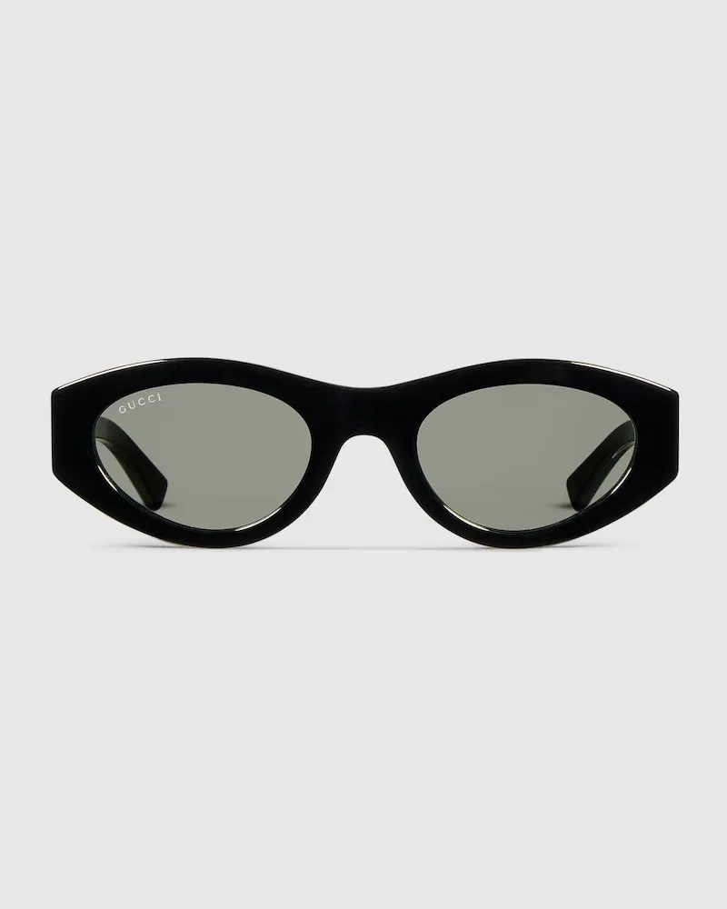 Gucci Sonnenbrille Mit Ovalem Rahmen Schwarz