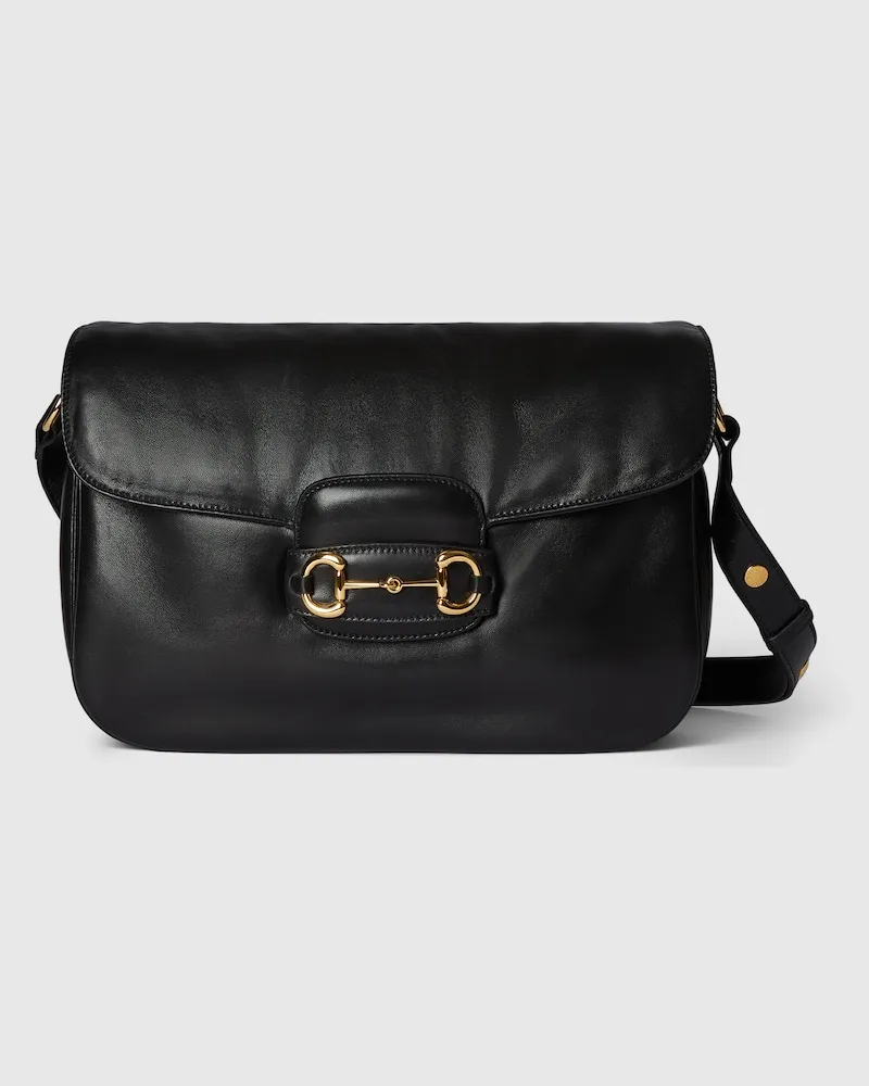 Gucci Mittelgroße Horsebit 1955 AuraSchultertasche Schwarz
