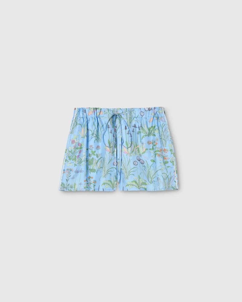 Gucci Shorts aus Seidentwill Mit Print, Größe Blau