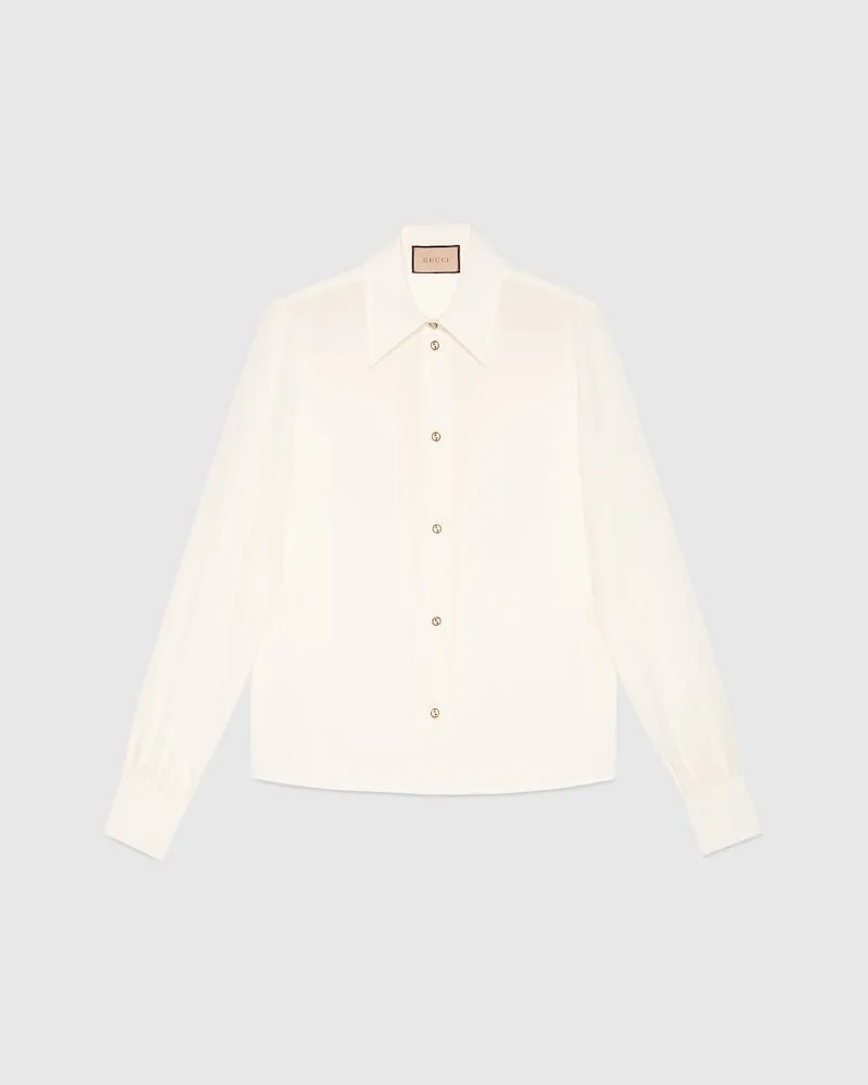 Gucci Bluse aus Crêpe De Chine, Größe Weiß