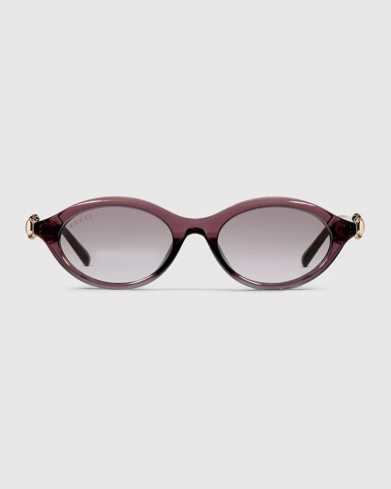Gucci Sonnenbrille mit Ovalem Rahmen Braun