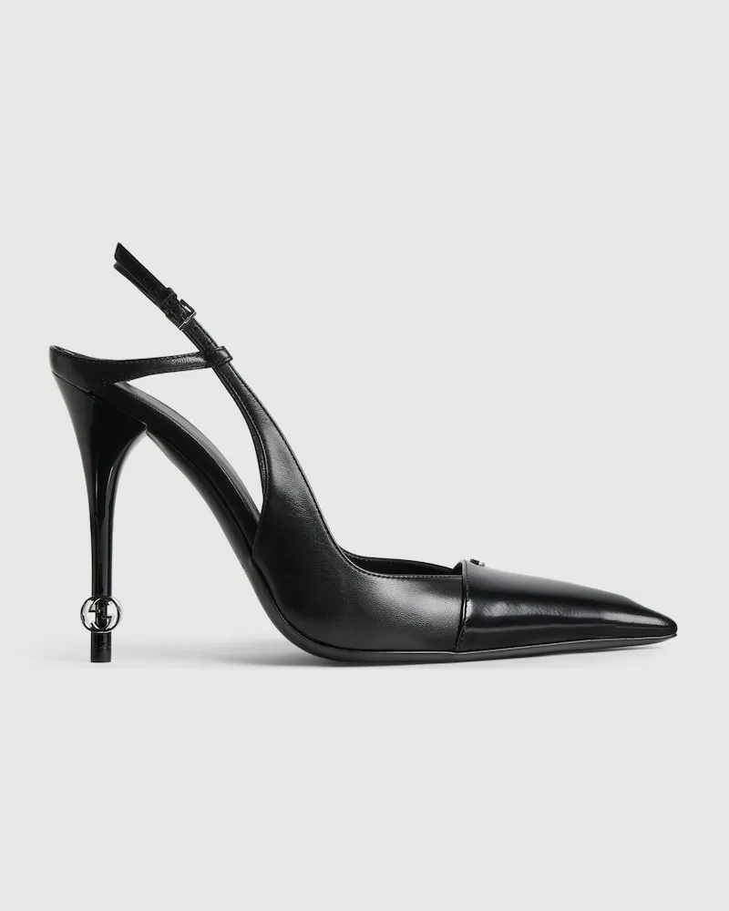 Gucci Dalia Damenpumps mit Fersenriemchen Schwarz