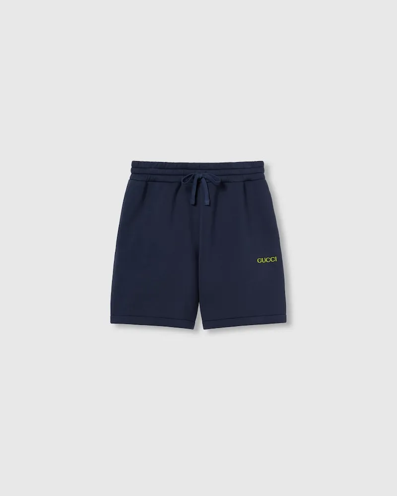 Gucci Shorts aus Jersey Mit Patch, Größe Blau